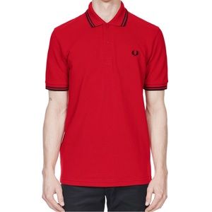 Fred Perry Men's Twin Tipped Polo Shirt M12/853 Red/Navy/Navy